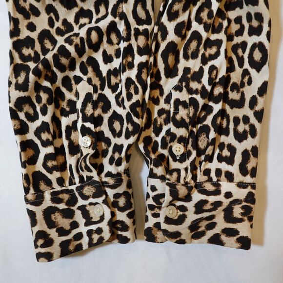 Chicos Blouse Women 3 US 16/18 XL Leopard Animal Print Button Up Mob Wife Office - Picture 8 of 11